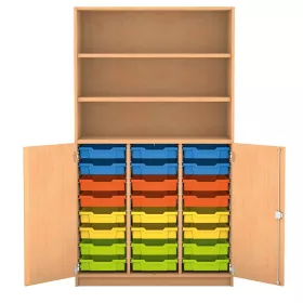 Halbtürenschrank - 24 flache Boxen, 2 Türen