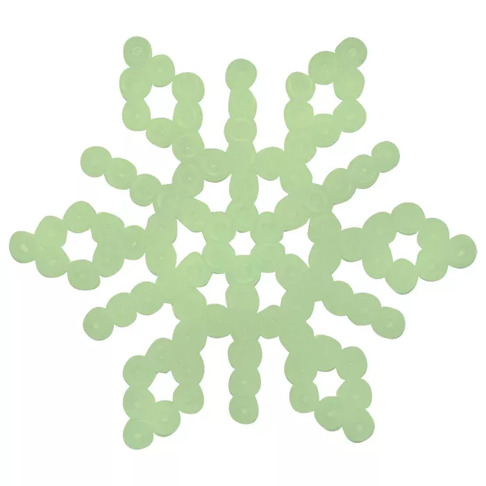 Schneeflocke, Dekoration, Kunststoff, Pastellgrün, Weihnachtsdeko