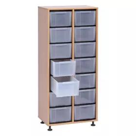 Halbhohes Regal, 151,8 x 66,5 x 40,8, mit 14 Boxen