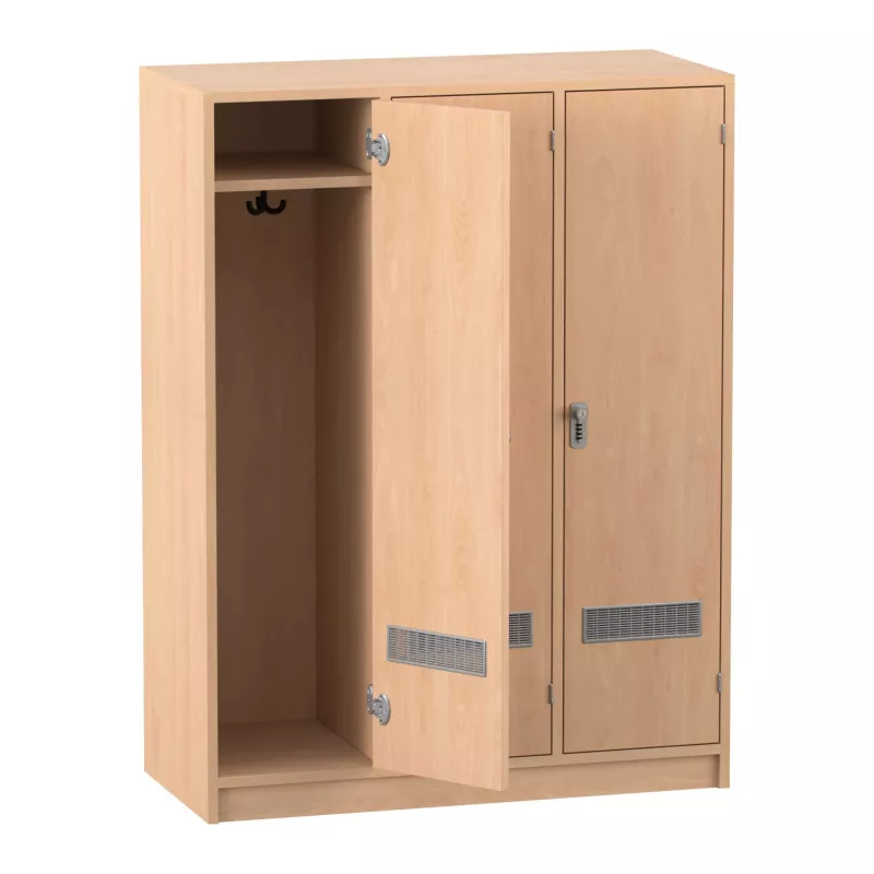 Schrank, Schuhschrank, Garderobe, Holzoptik, Metallbelüftung