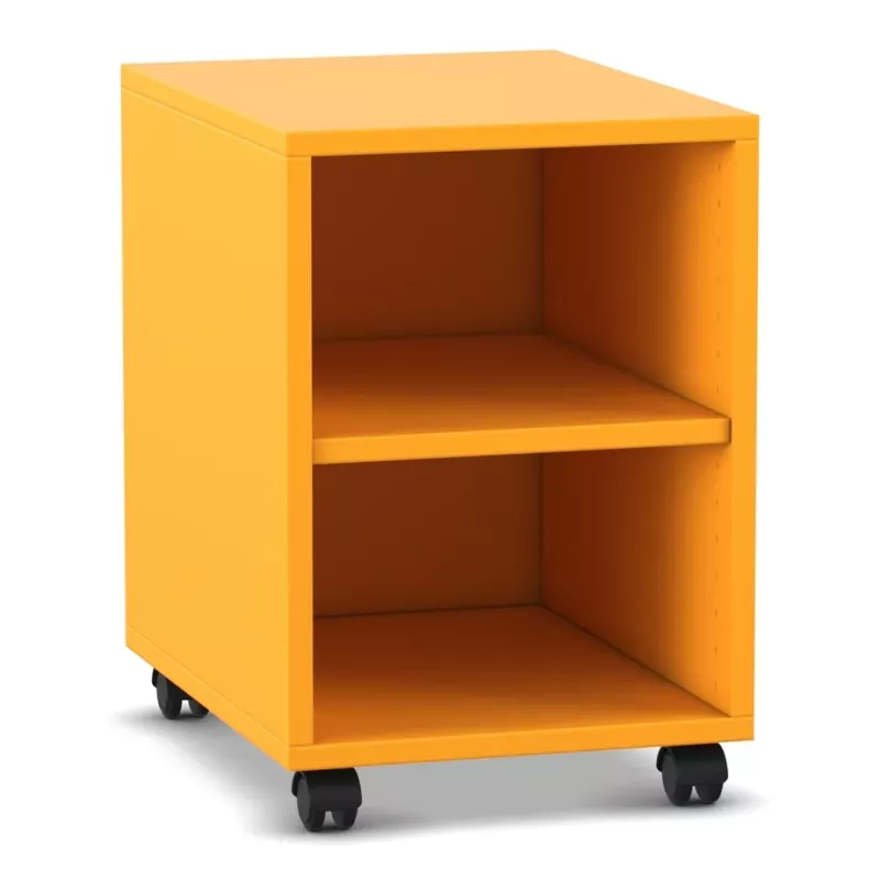 mobiler Schrank, rollcontainer, orangefarben, regal mit rollen, offenes fachregal