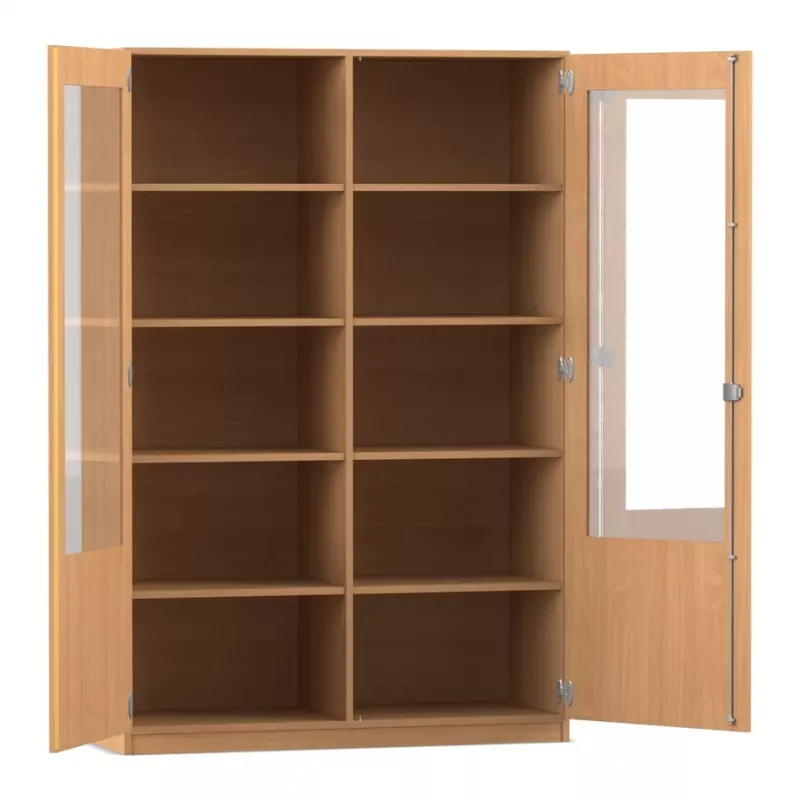 Wandschrank, Glas-Schranktür, Holzbruch, Regal mit Türen, Standregal