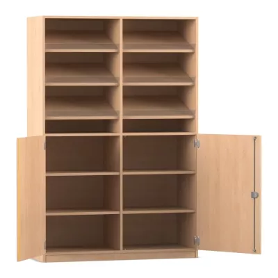 Flexeo® Schrank mit Schrägablagen und Mittelwand, 190 x 126,4 cm