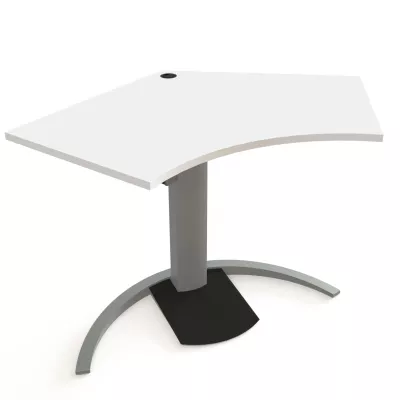 eckige Sekretär, Schreibtischrand, Kante abgeflacht, Metallfuß, Kompakte Desk-Konstruktion