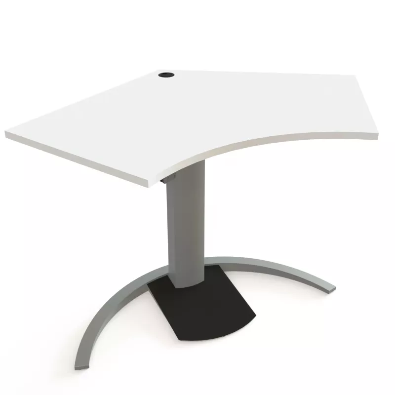 eckige Sekretär, Schreibtischrand, Kante abgeflacht, Metallfuß, Kompakte Desk-Konstruktion
