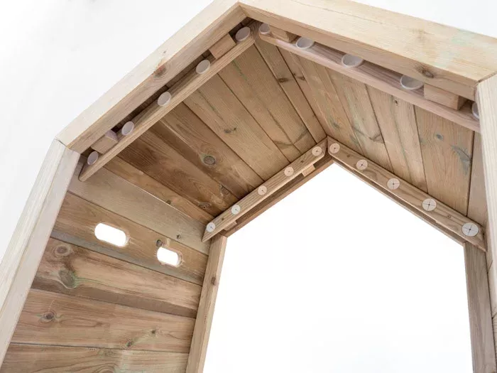 Holzhaus, Pavillon, Holzstruktur, Vordach, Dachkonstruktion