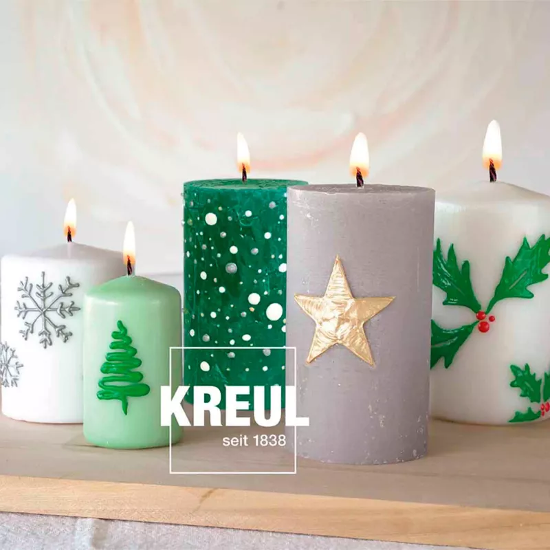 Kerzen, Weihnachtskerzen, Stumpenkerzen, Grün, Stern