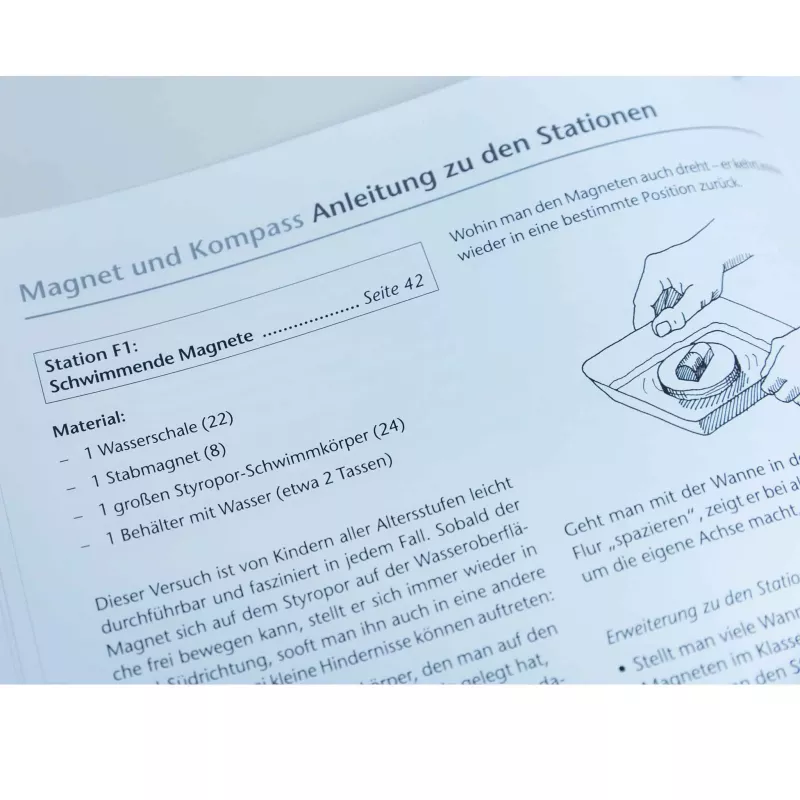 Magnet, Anleitung, Schwimmender Magnet, Wasserschale, Station F1