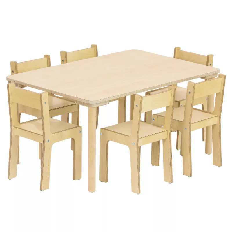 Holzstuhl, Kinderstuhl, Tischset, Holztisch, Holzstuhlset
