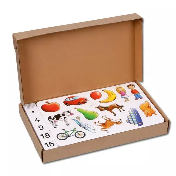 Lernspiel, Kartenbox, Kinderkarten, Bilderkarten, Zahlenreihe