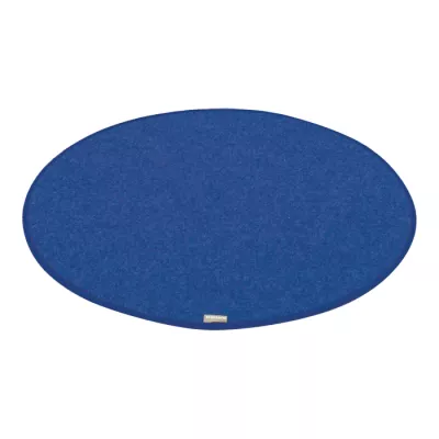runder Teppich, runder Bodenteppich, Blau, Filz/Teppich, Kürzel?