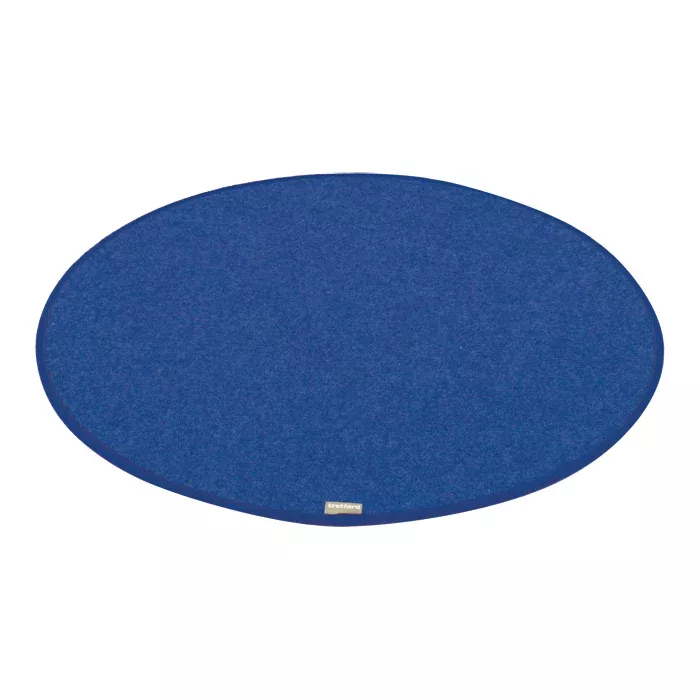 runder Teppich, runder Bodenteppich, Blau, Filz/Teppich, Kürzel?