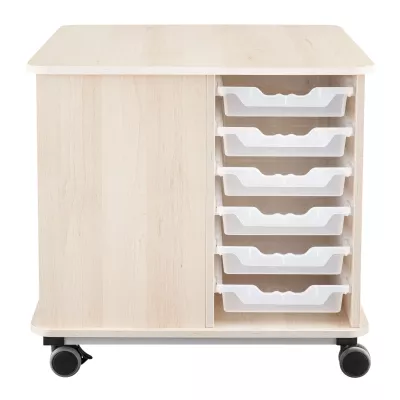 Beistelltisch, Rollwagen, Schubladenkasten, Holzoptik, rollbar