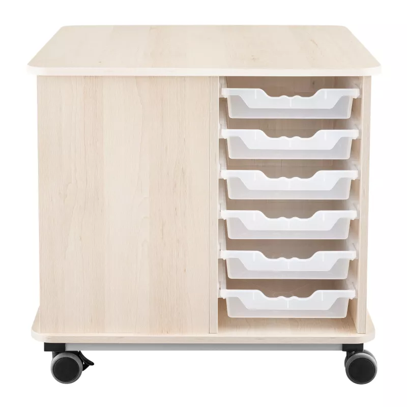Beistelltisch, Rollwagen, Schubladenkasten, Holzoptik, rollbar