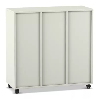 Schrank, Rollschrank, Schiebetür, Weiß, Metall/Spanplatte