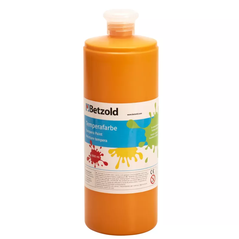 orange paint, tempera paint, paint bottle, art supply, 1,000 ml
