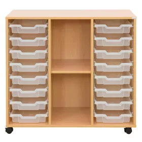 Klassenzimmerregal, 99,1 x 108,5 x 48, mit 16 Gratnells-Boxen und 1 Boden