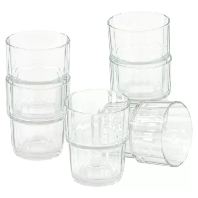 Gläserset, Tumbler, Klarglas, Rundes Muster, 4er/5er Set