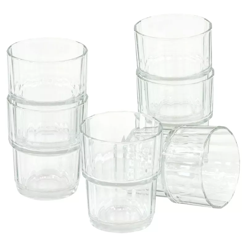 Gläserset, Tumbler, Klarglas, Rundes Muster, 4er/5er Set
