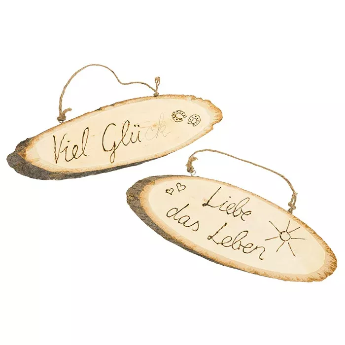 Holzschild, Holzanhaenger, Wortzeichen, Spruchschild, Naturholz