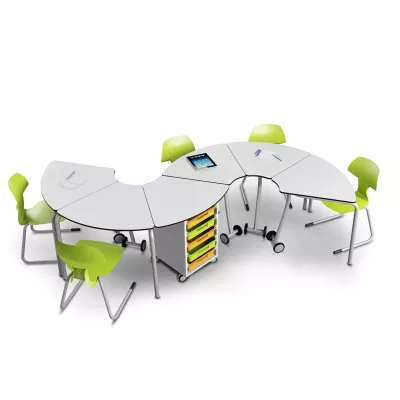 kindertisch, runde tischanordnung, moderner tisch, set mit stühlen, schreibtisch-auflage