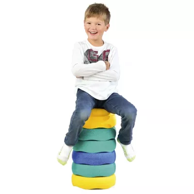 kids, child, colorful, foam mats, stacked cushions