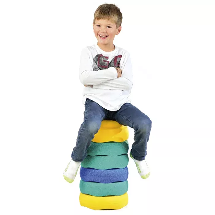 kids, child, colorful, foam mats, stacked cushions