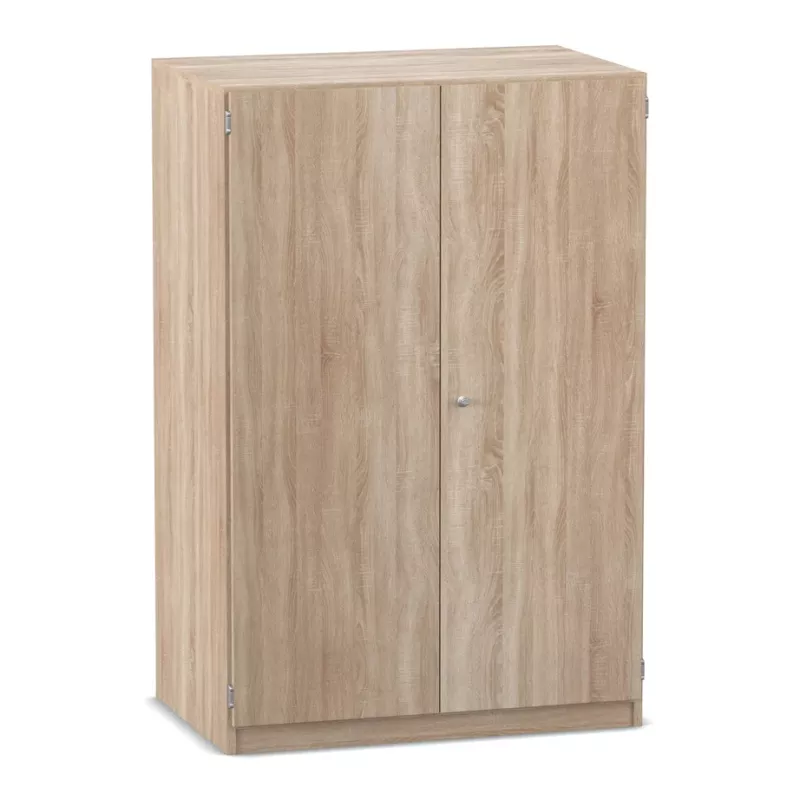 Schrank, Holzoptik, Drehtüren, seitlich verschlossen, Stauraum