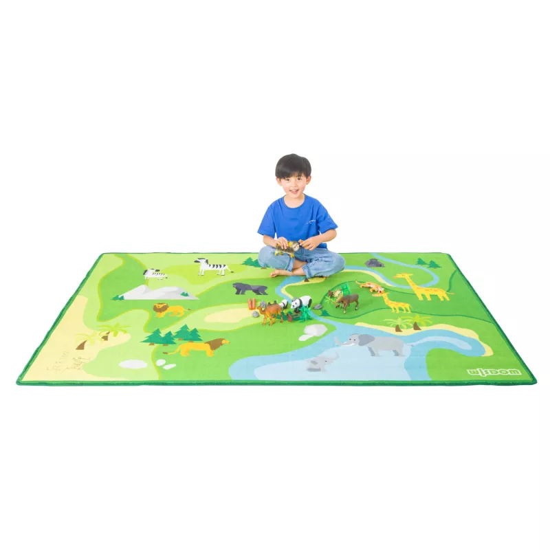 Spielteppich, Kinderteppich, Tiermuster, grün, Spielmatte
