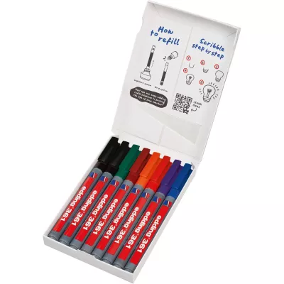 Marker-Set, Filzstifte, Mehrfarbig, Kunstbedarf, Etui mit Deckel