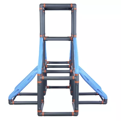 Kunststoffrahmen, Klettersteg, Stufenwerk, Spielstativ, Rutschenengel