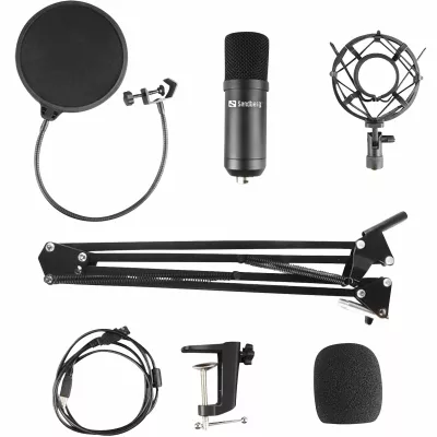 USB, Mikrofon, Popfilter, Shock Mount, Armlehne Stativ