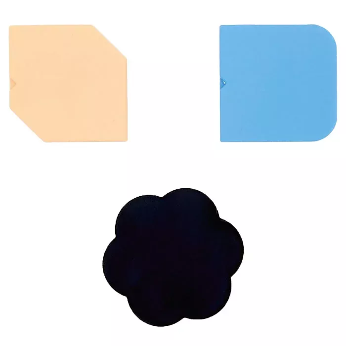 chip, colorful, geometric, petal, card