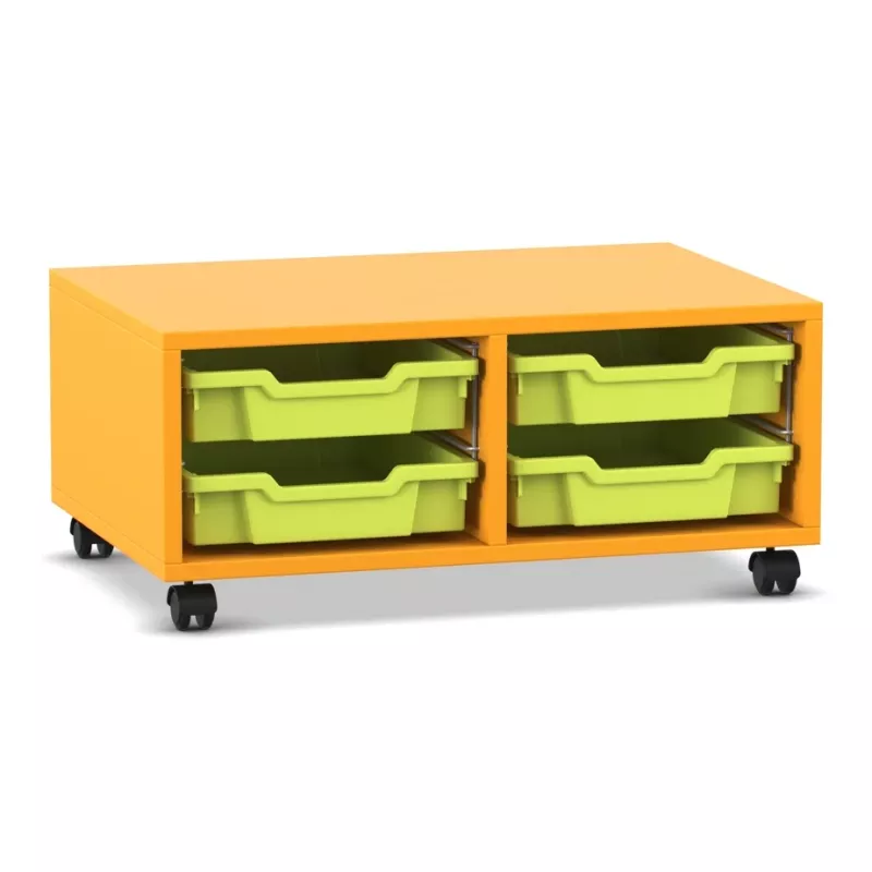 Kleinteile-Schrank, Rollcontainer, orange, Lagerwagen, auf Rollen