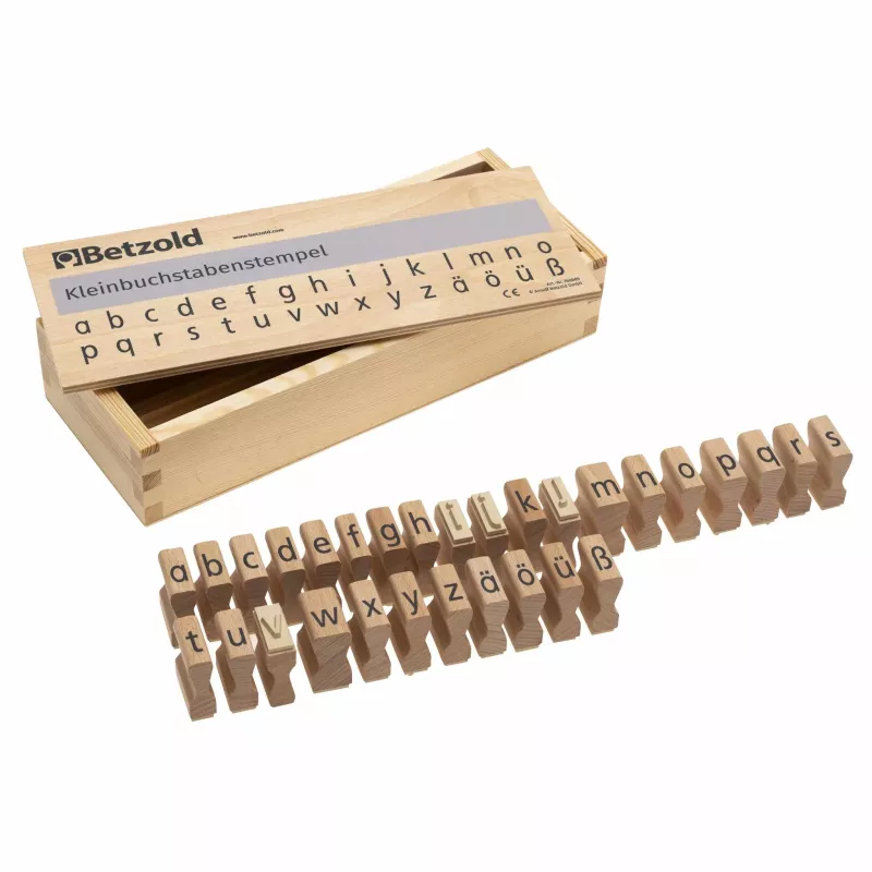 Holzbuchstaben, Alphabet Stampe, Kleinschreibstaben, Kinder Lernspiel, Schreibtisch Accessoire