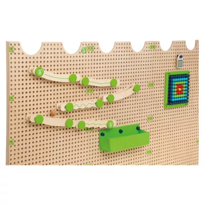 Pegs, Pegboard, Knöpfe, Grün, Holzbahn