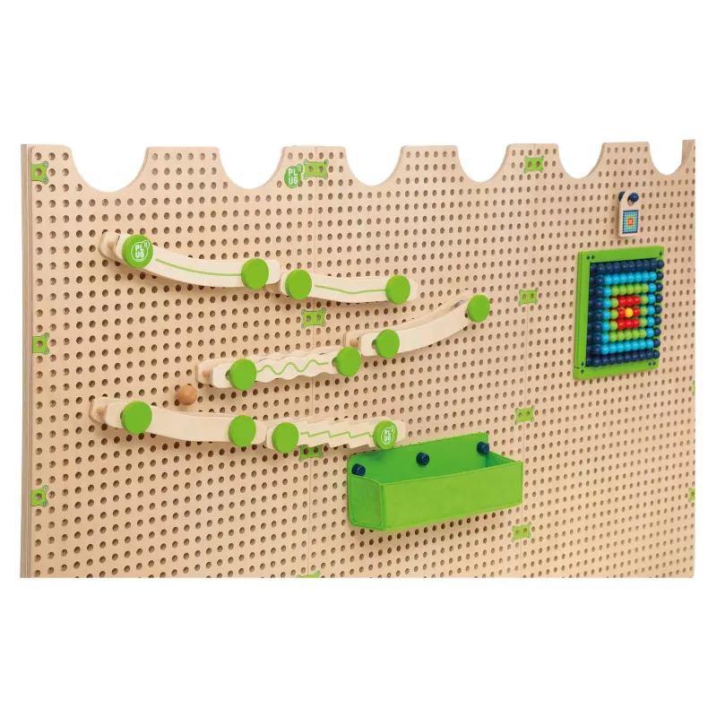 Pegs, Pegboard, Knöpfe, Grün, Holzbahn