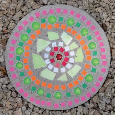 Mosaik, Steingestaltung, Palette Farben, Betonplatte, Bodenplatte
