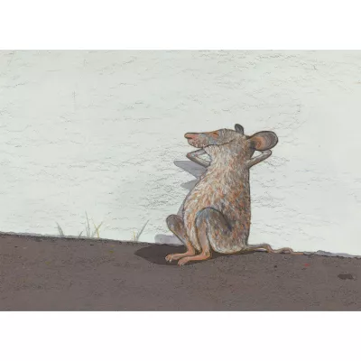 hund, maus, nagetiere, sitzend, kunstwerk