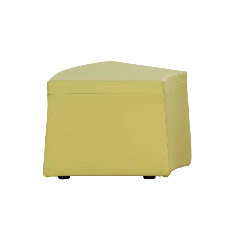 Hocker, Sitzwürfel, Ledersitz, Beige, cuboid