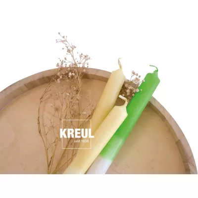 Kreol Kerze, Stumpenkerze, Gelbgrüne Kerze, Deko-Kerze, Jahr 1838