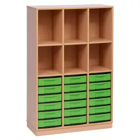 Halbhohes Regal, 151,8 x 98,6 x 40,8, mit 6 Fächern und 18 Boxen
