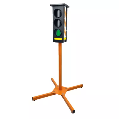 signal-station, traffic-light, orange-stand, metall-stange, drei-lichter