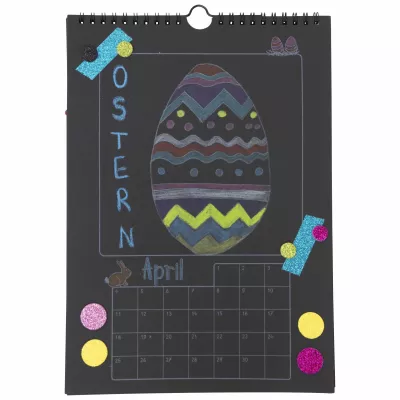 Osterei, Osterkalender, Kalender, Kreidekunst, Tiermotiv