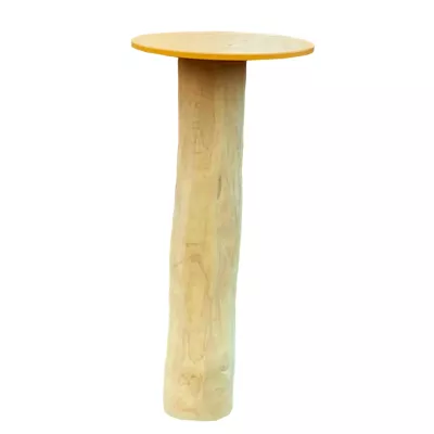 Katzentisch, Stumpf-Tisch, Holz, Gelb, Rundtisch