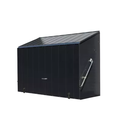 Schuppenkasten, Hof-Container, Metallbau, schwarz, Seitentür