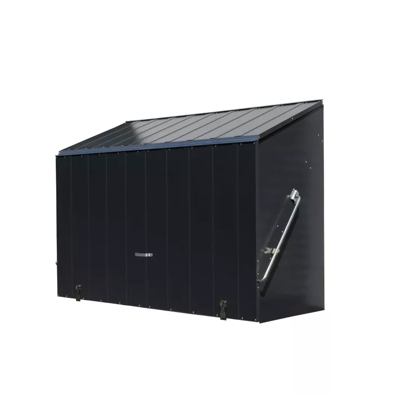 Schuppenkasten, Hof-Container, Metallbau, schwarz, Seitentür