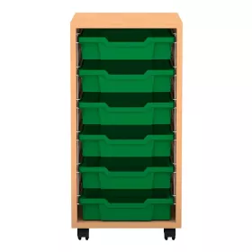 Schülerarbeitsplatz-Regal, 6 flache Boxen