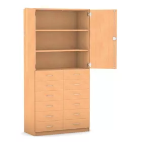 Schrank mit 12 Holzschubladen, 190 x 94,4 cm
