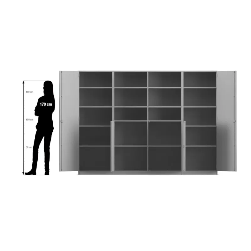 Korpusregal, Schuhregal, Wandschrank, Schrankfronten, Metallregal